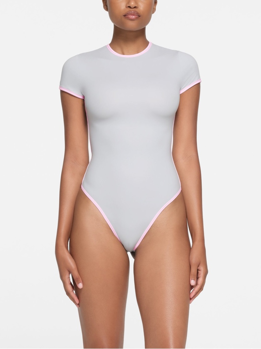 SKIMS Fits Everybody Contrast Trim T-Shirt Bodysuit